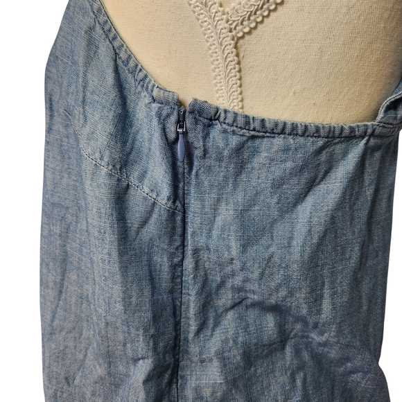 J. Crew Blue Denim Style Tank Top Wide Strap Size Small - Picture 13 of 13